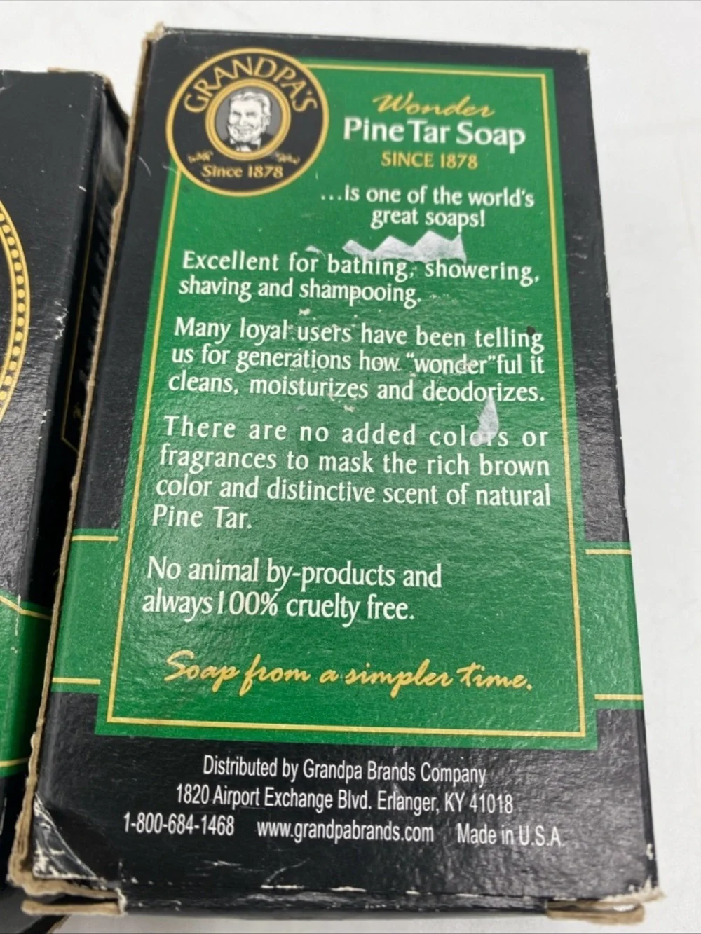 Original Grandpa's Soap Pine Tar 4.25 oz Pack of 2  Bars Lathers White